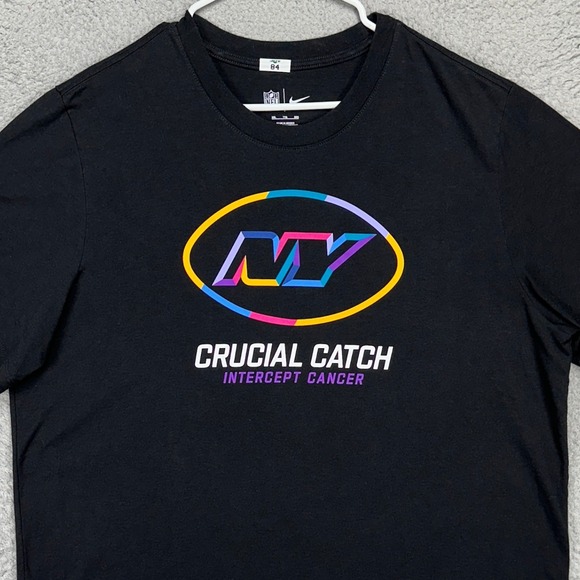 New‎ York Jets Crucial Catch Adult Mens T-Shirt 2XL Black NFL Football Tee Nike - Picture 1 of 8